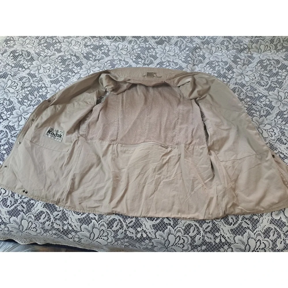 KODAK Attaccapami Photographers Vest L Khaki Adjustable‎ Vented Multiple Pockets
